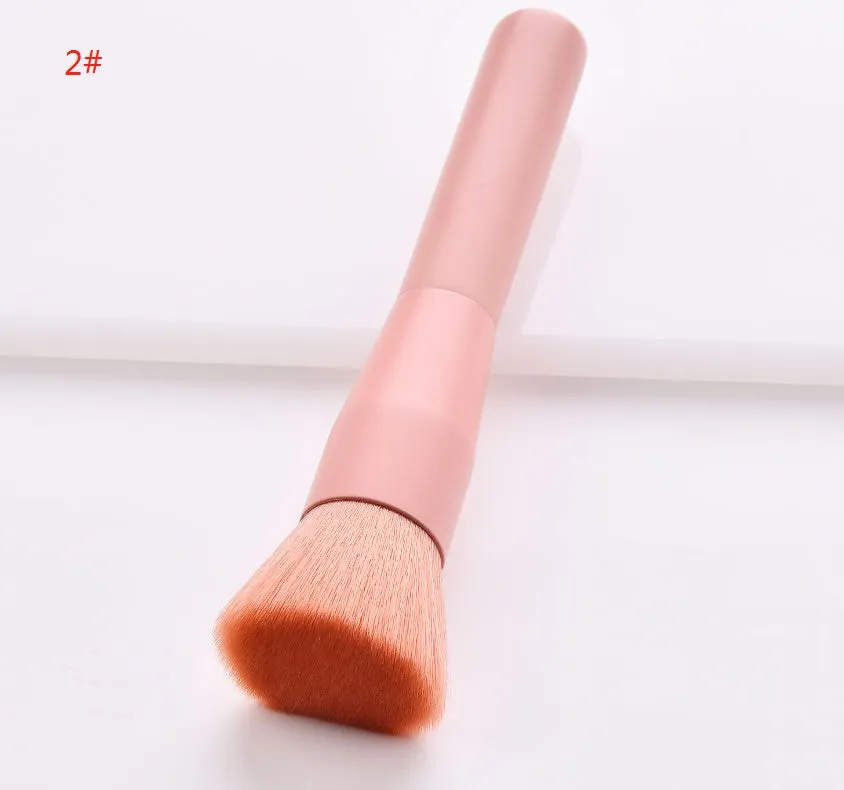 10-piece professional makeup brush set with wooden handles showing various brush types for different cosmetic applications