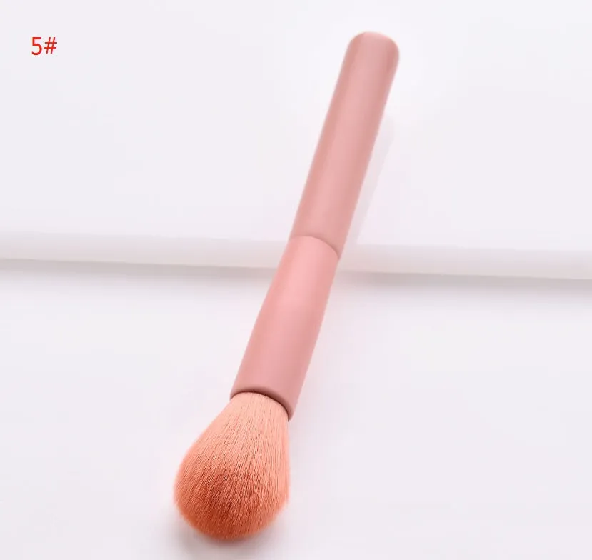 10-piece professional makeup brush set with wooden handles showing various brush types for different cosmetic applications