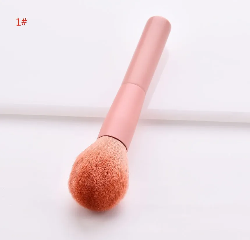 10-piece professional makeup brush set with wooden handles showing various brush types for different cosmetic applications