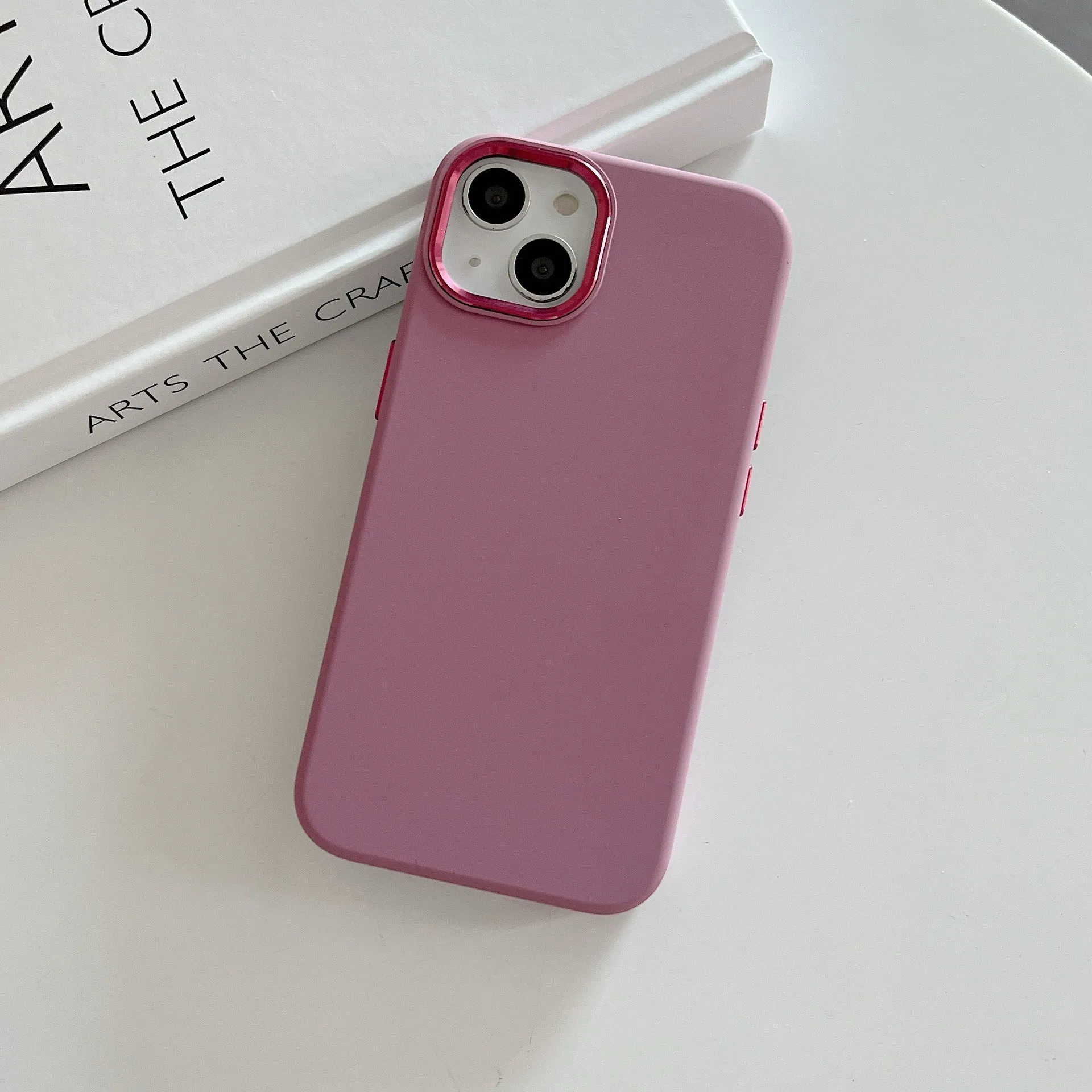 Full-cover liquid silicone metal phone case for iPhone 12 13 14 in Antique White colour