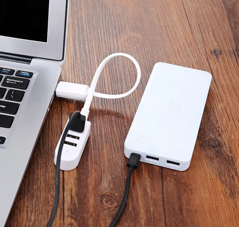 Multi-functional 3-port USB expansion hub with Micro USB cable for charging and data sync