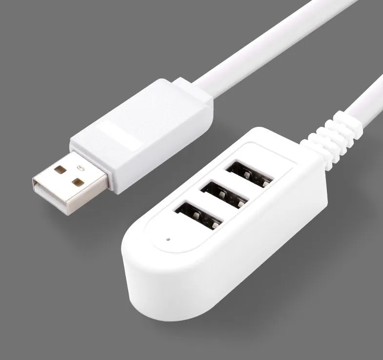 Multi-functional 3-port USB expansion hub with Micro USB cable for charging and data sync