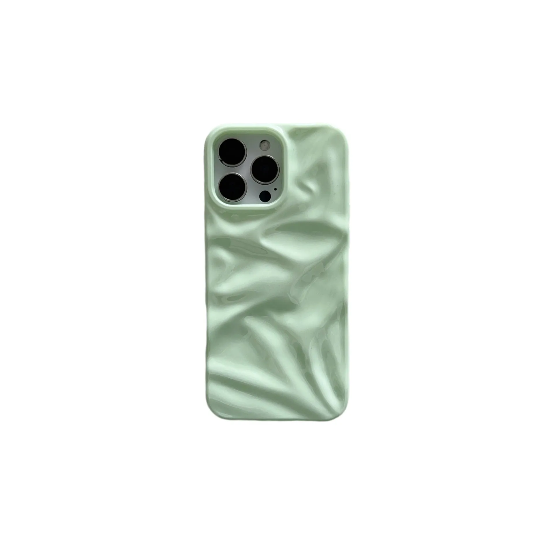 TPU macaron colour phone case with three-dimensional pleated pattern for iPhone