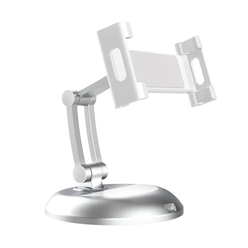 Portable multifunctional mobile phone support shelf in black on a desk holding a smartphone