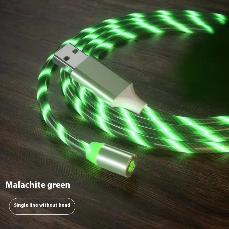 Magnetic streamer data cable Type-C three-in-one charge cable with TPE jacket in 1m length colourful colour