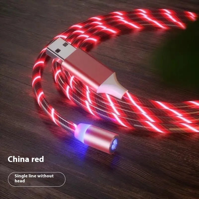 Magnetic streamer data cable Type-C three-in-one charge cable with TPE jacket in 1m length colourful colour