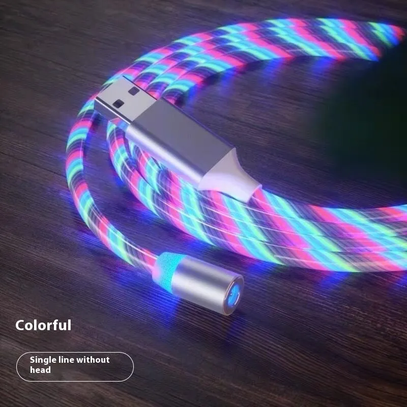 Magnetic streamer data cable Type-C three-in-one charge cable with TPE jacket in 1m length colourful colour