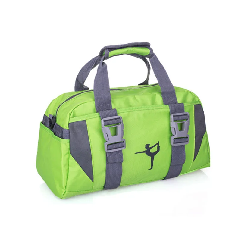 Nylon yoga and gym bag in medium or large size with carrying handles in choice of six colours
