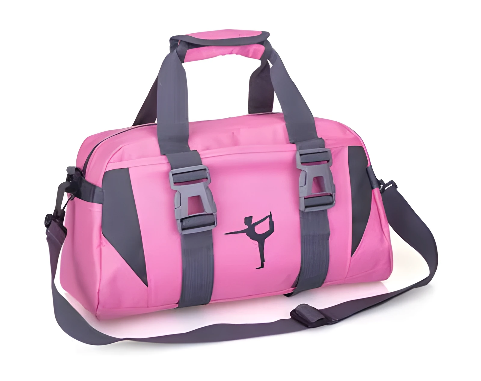 Nylon yoga and gym bag in medium or large size with carrying handles in choice of six colours