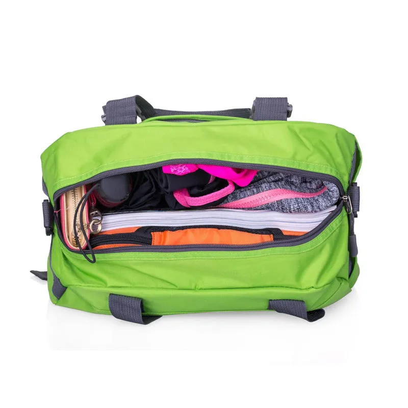 Nylon yoga and gym bag in medium or large size with carrying handles in choice of six colours