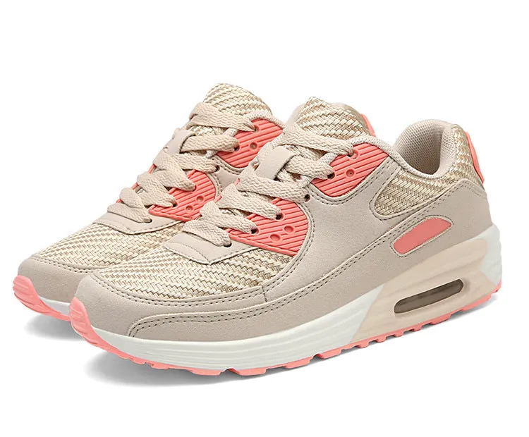 Women's beige orange casual shoes with a 3.5cm block heel, shown on a size chart.