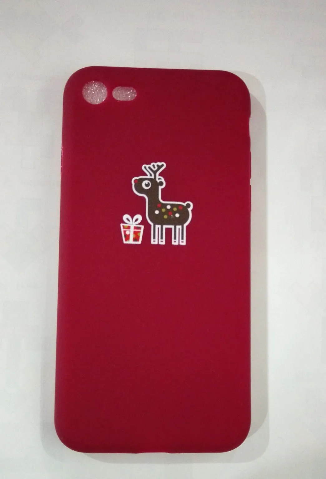 Christmas frosted TPU phone case with elk design for iPhone