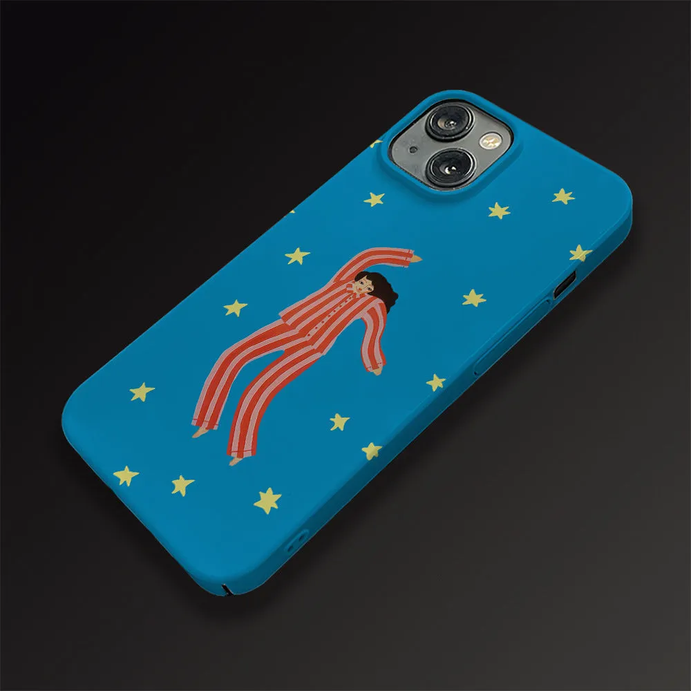 Feilin magnetic two-in-one phone case with funny cartoon illustration in blue frosted finish for iPhone