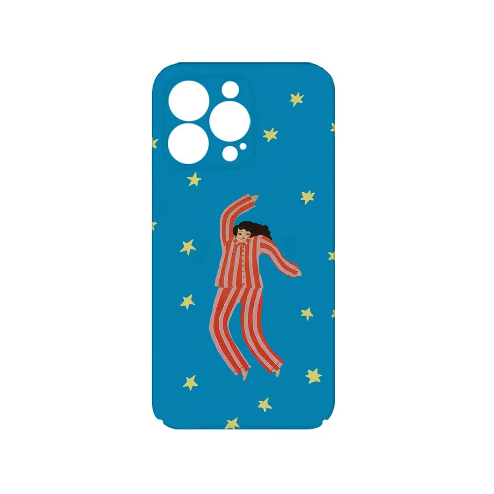 Feilin magnetic two-in-one phone case with funny cartoon illustration in blue frosted finish for iPhone