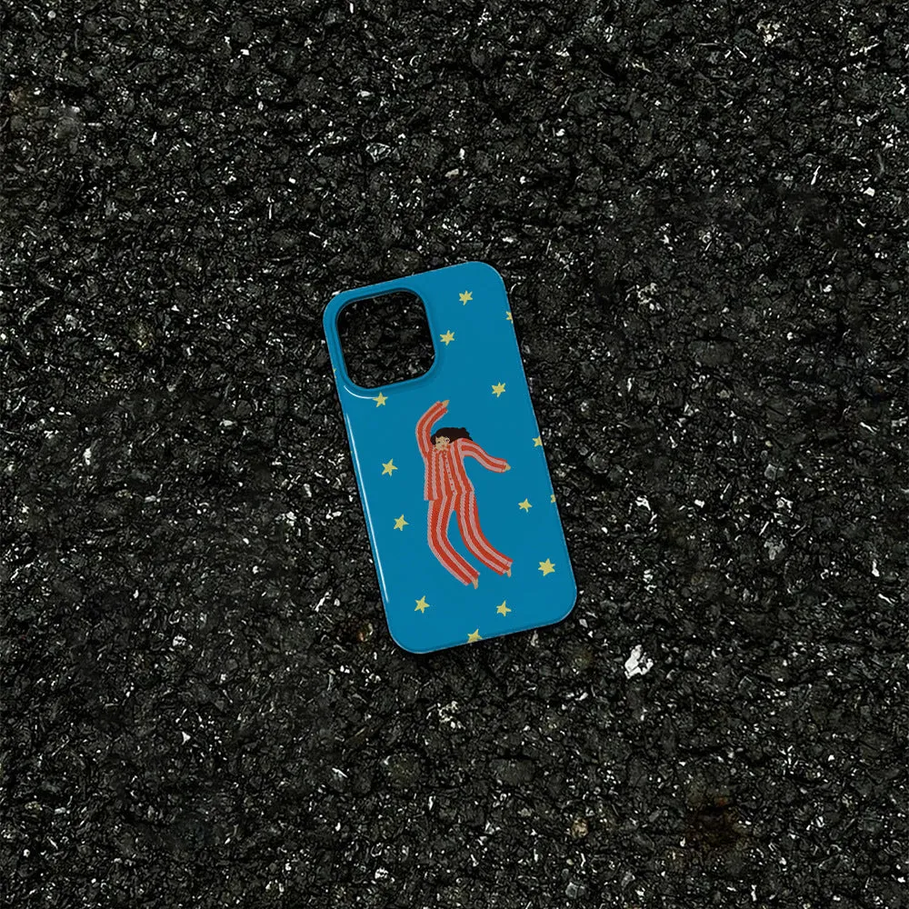 Feilin magnetic two-in-one phone case with funny cartoon illustration in blue frosted finish for iPhone