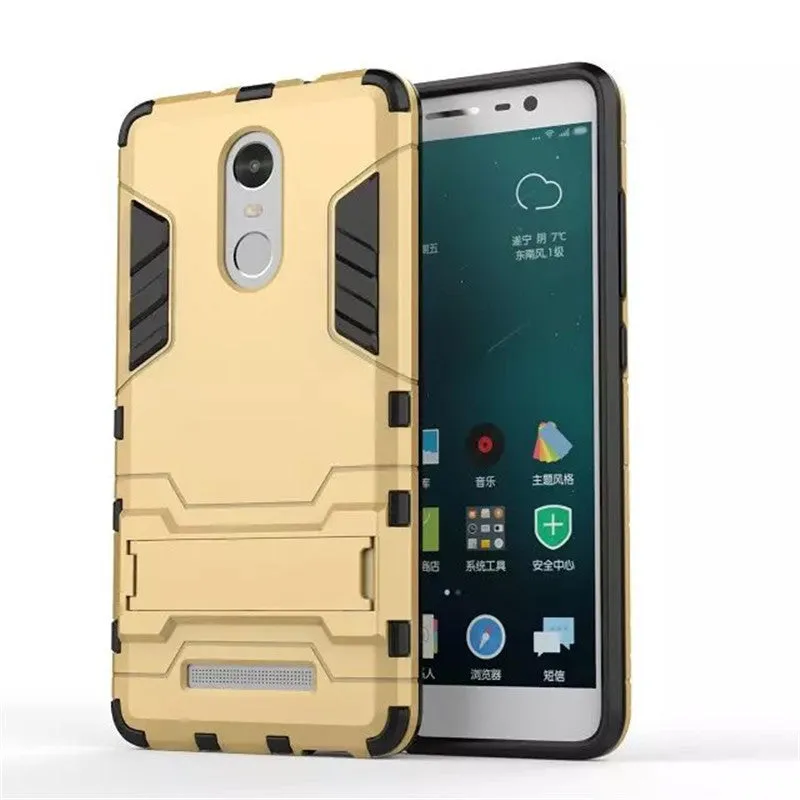 Xiaomi Redmi Note 3 back cover Iron Man TPU PC dual-layer case with bracket stand blue