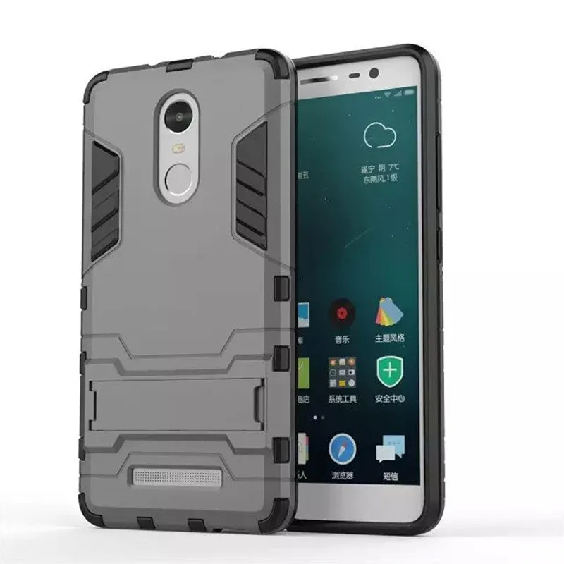 Xiaomi Redmi Note 3 back cover Iron Man TPU PC dual-layer case with bracket stand blue