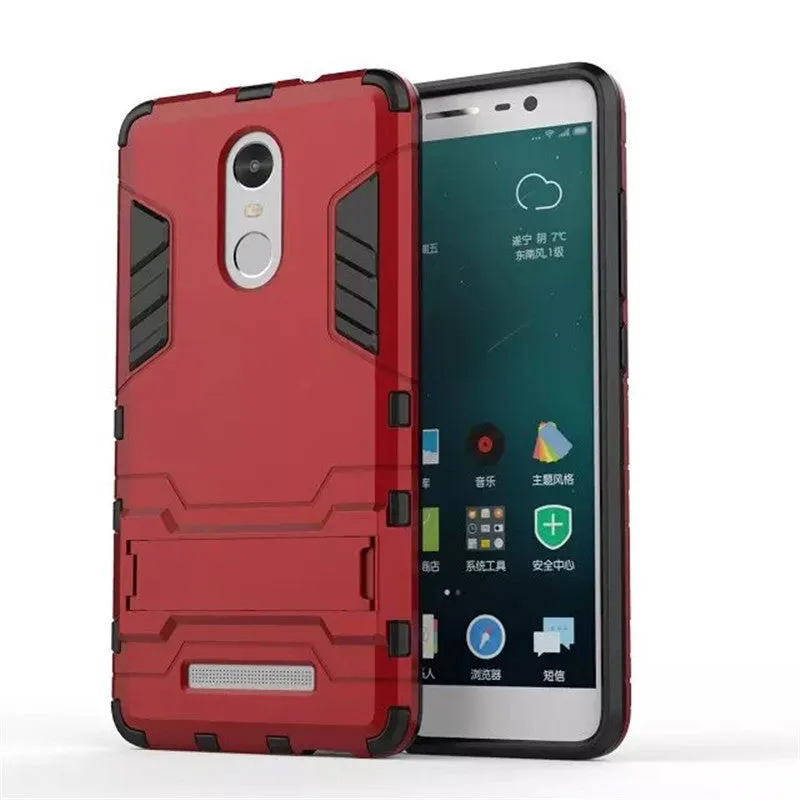 Xiaomi Redmi Note 3 back cover Iron Man TPU PC dual-layer case with bracket stand blue