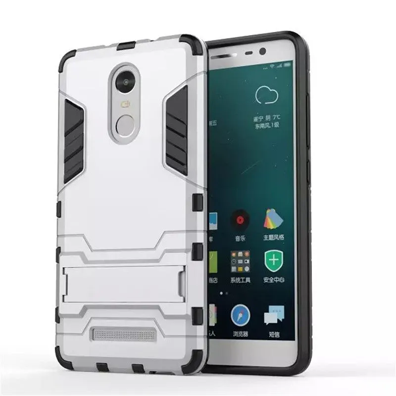 Xiaomi Redmi Note 3 back cover Iron Man TPU PC dual-layer case with bracket stand blue