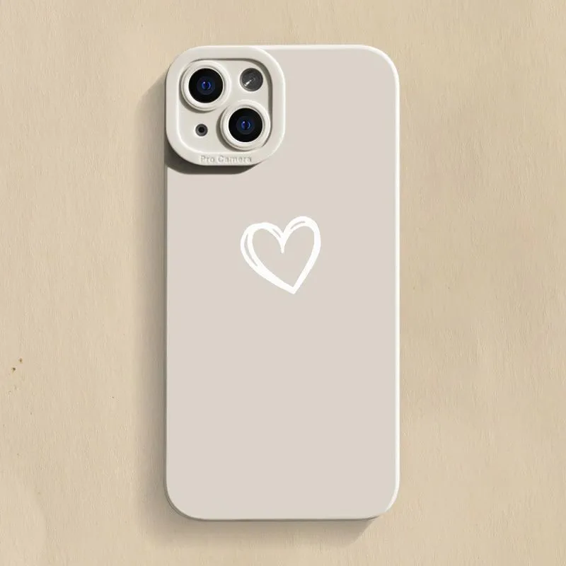 Soft silicone phone case for iPhone, Cat's Eye black with simple-love pattern