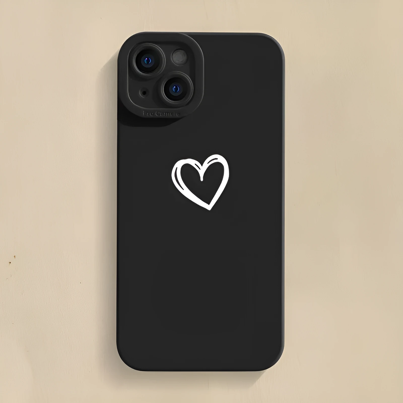 Soft silicone phone case for iPhone, Cat's Eye black with simple-love pattern