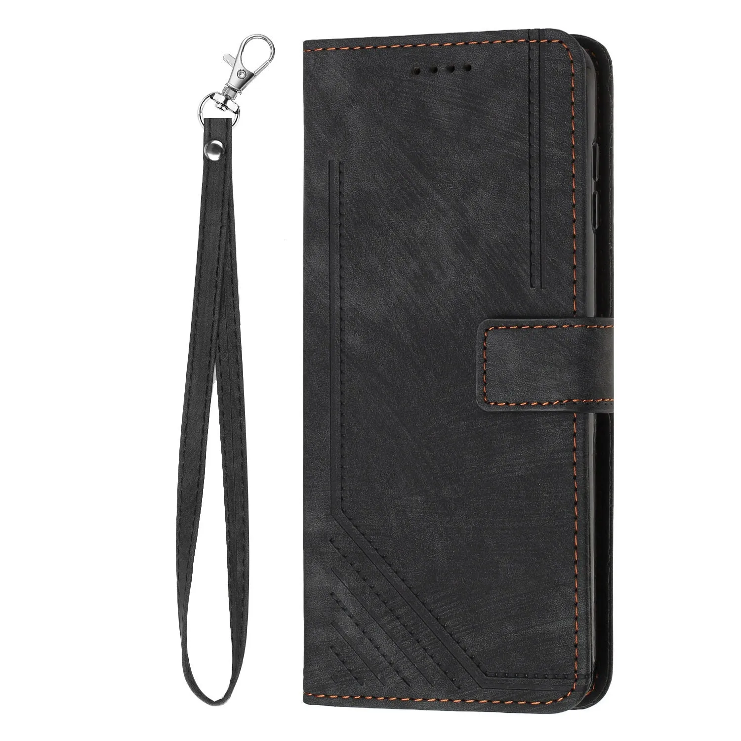 Frosted TPU PU card wallet phone case with crossbody rope and bracket for iPhone 16