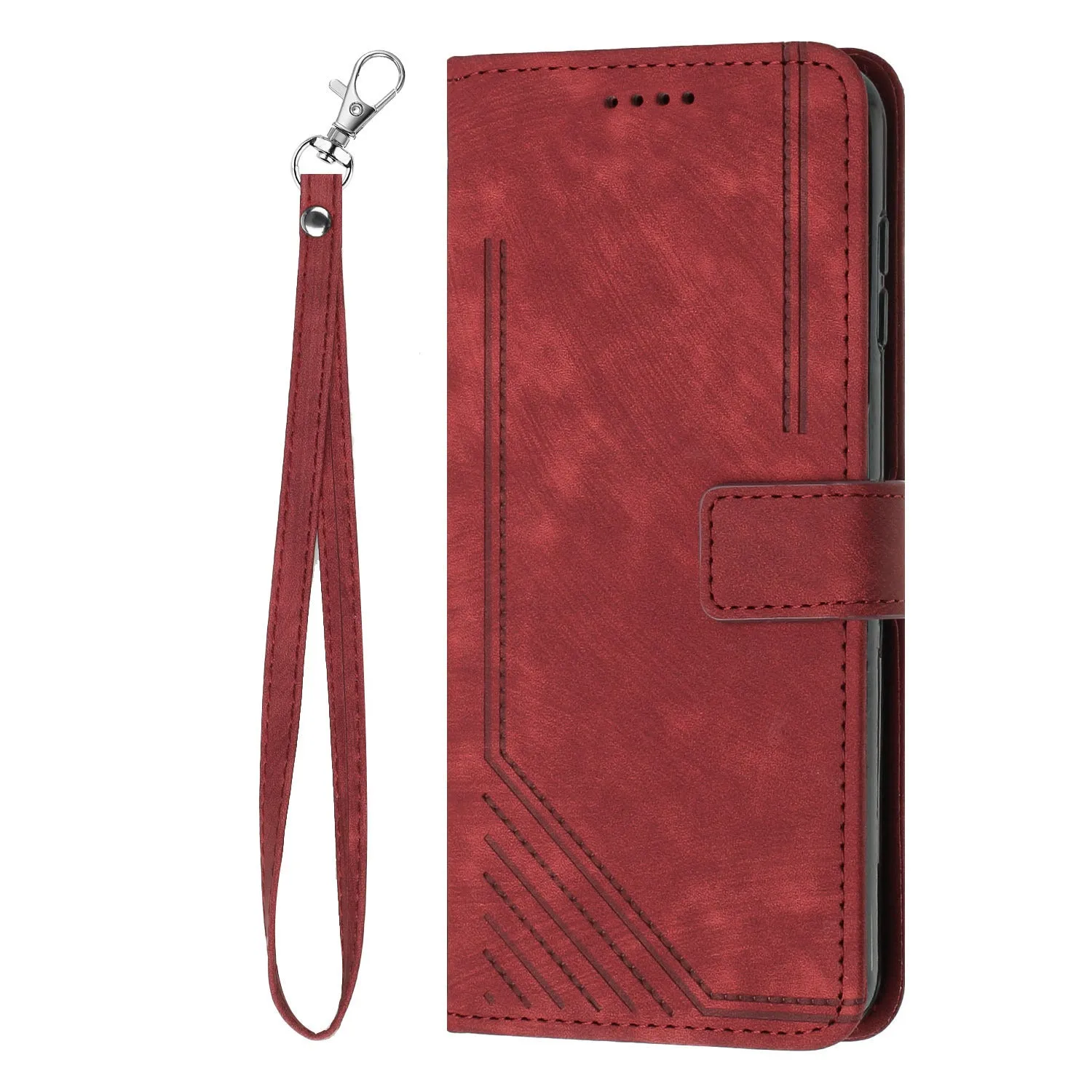 Frosted TPU PU card wallet phone case with crossbody rope and bracket for iPhone 16