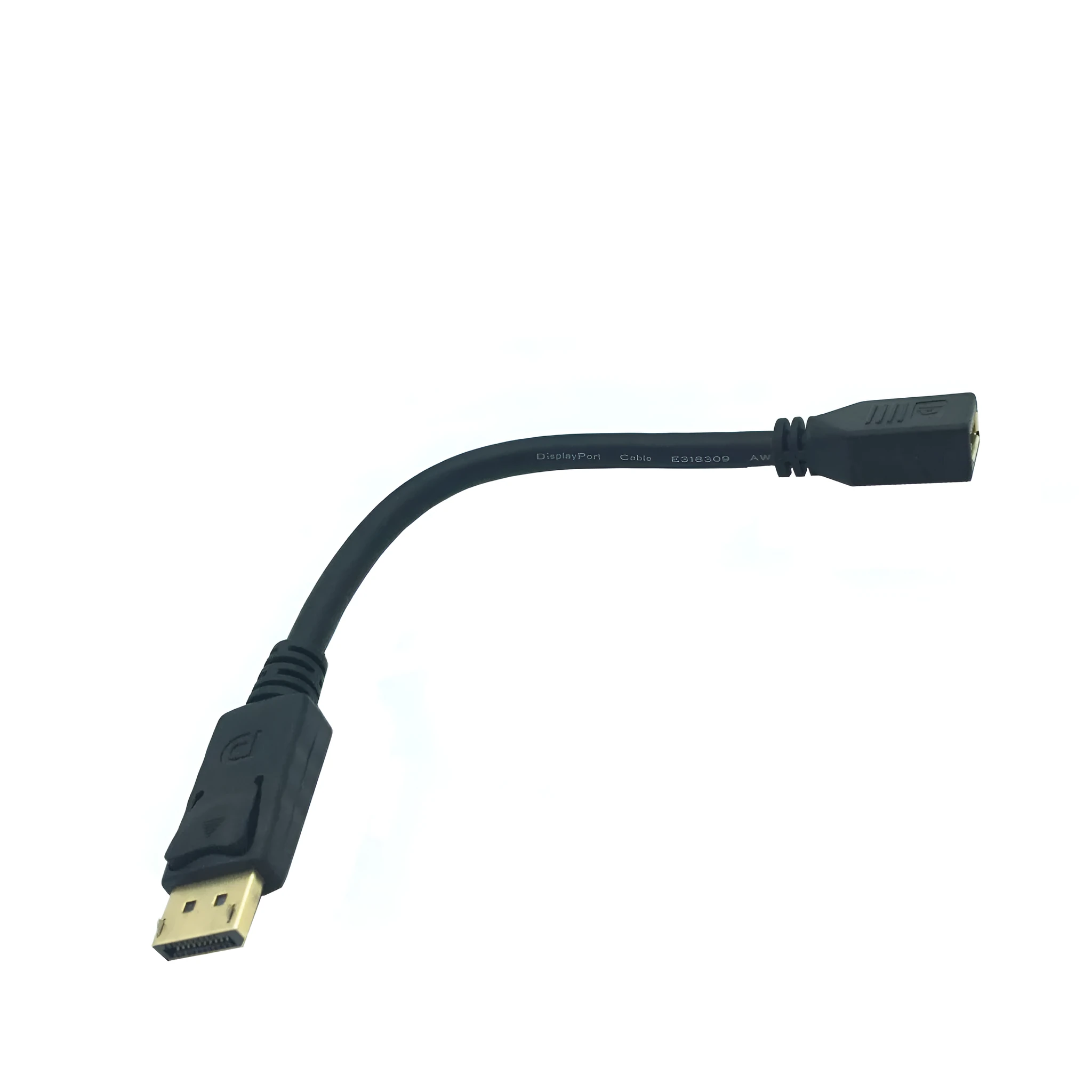 DP male to female extension cable 0.3 metre black DisplayPort