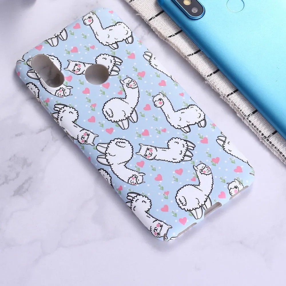 Cute alpaca water sticker frosted PC phone case in photo colour, compatible with multiple phone models