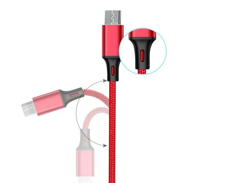 Creative gift one for three keychain charging cable 18cm red black silver portable three-in-one