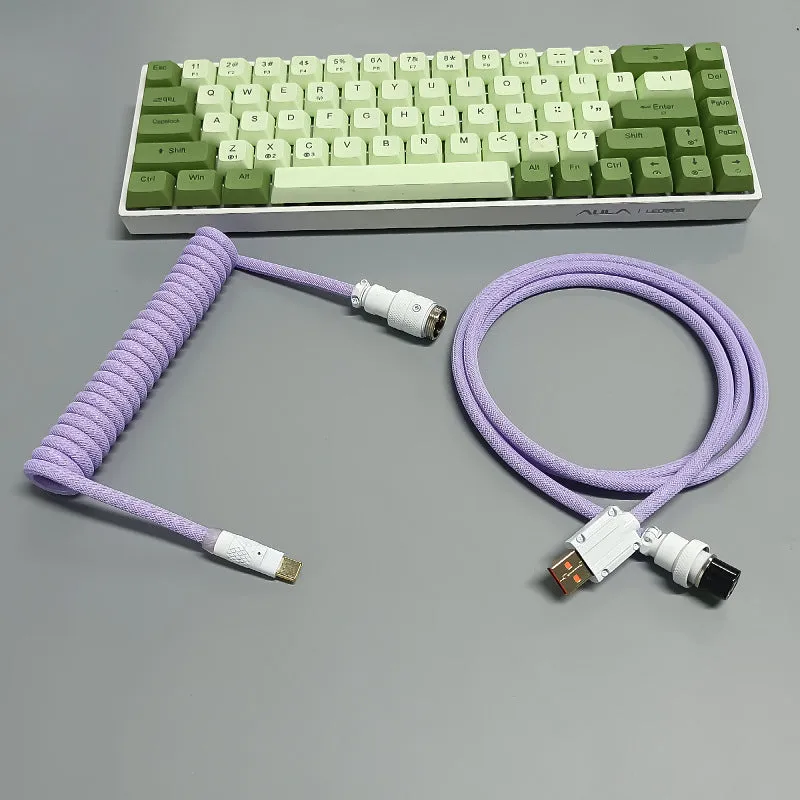 8K magnetic shaft keyboard cable super thick woven mesh aviation incense spring wire USB handmade six point zero mm