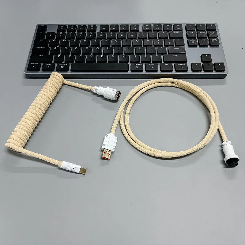 8K magnetic shaft keyboard cable super thick woven mesh aviation incense spring wire USB handmade six point zero mm