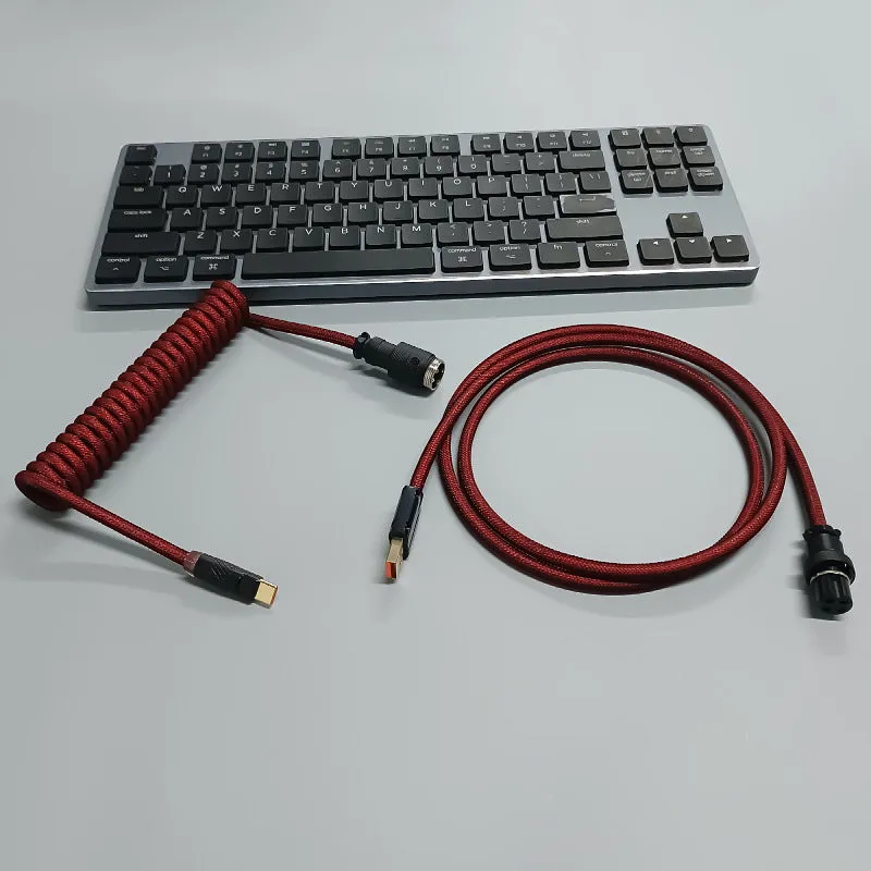 8K magnetic shaft keyboard cable super thick woven mesh aviation incense spring wire USB handmade six point zero mm