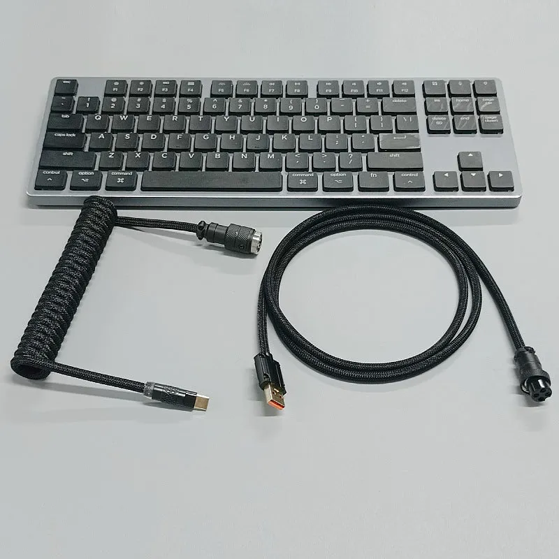 8K magnetic shaft keyboard cable super thick woven mesh aviation incense spring wire USB handmade six point zero mm