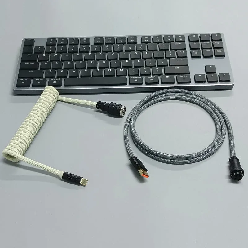 8K magnetic shaft keyboard cable super thick woven mesh aviation incense spring wire USB handmade six point zero mm