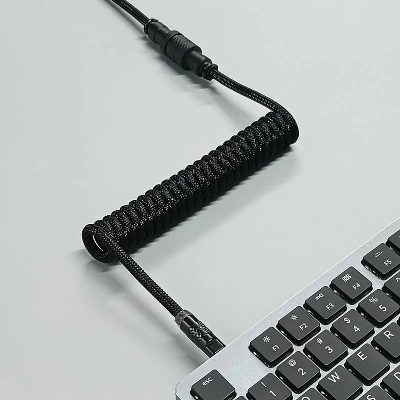 8K magnetic shaft keyboard cable super thick woven mesh aviation incense spring wire USB handmade six point zero mm