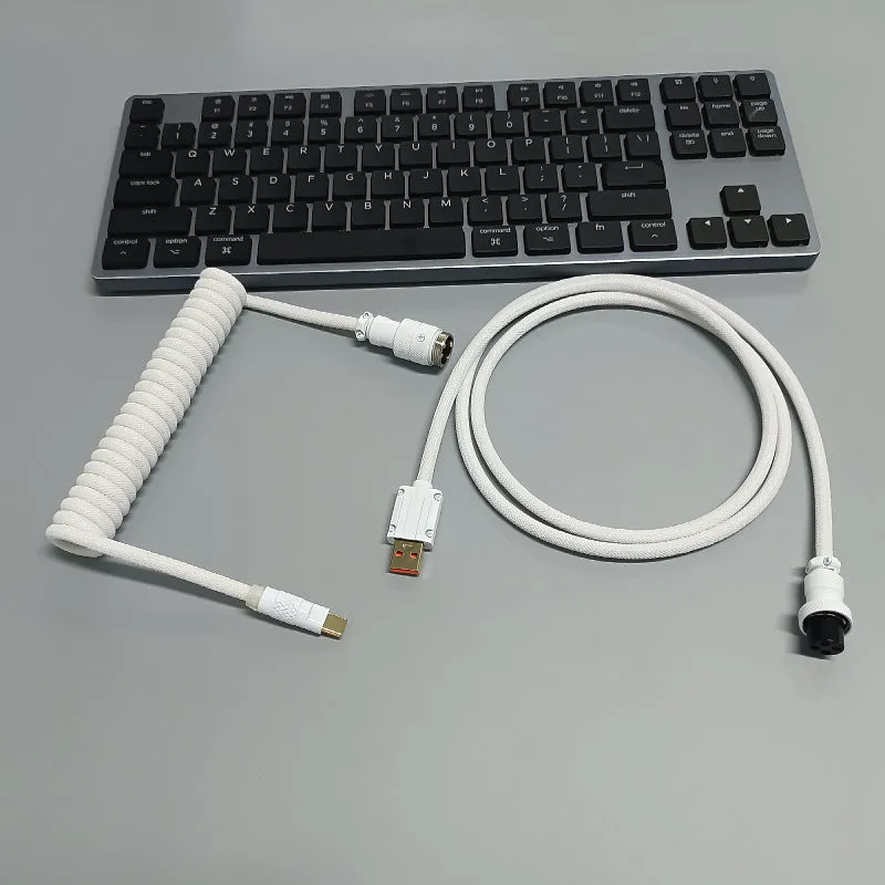 8K magnetic shaft keyboard cable super thick woven mesh aviation incense spring wire USB handmade six point zero mm
