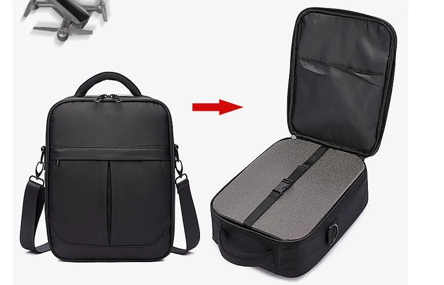 Black Oxford fabric men's messenger shoulder bag showing dimensions and texture