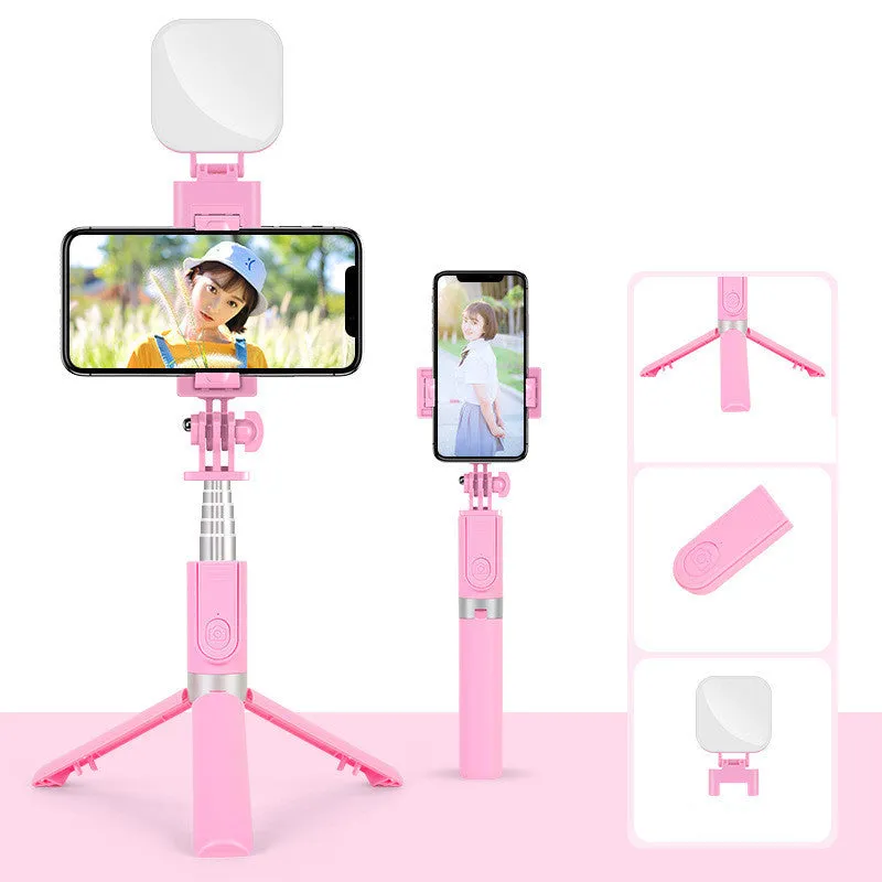 Desktop stand made of thickened aluminum alloy with Bluetooth remote control, folding design, available in black
