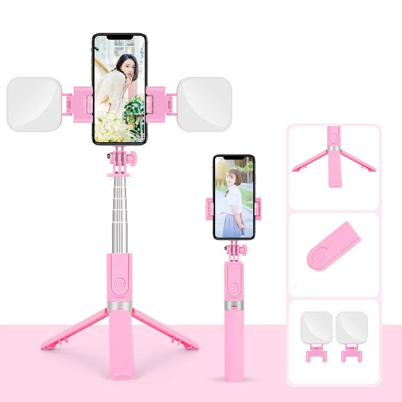 Desktop stand made of thickened aluminum alloy with Bluetooth remote control, folding design, available in black