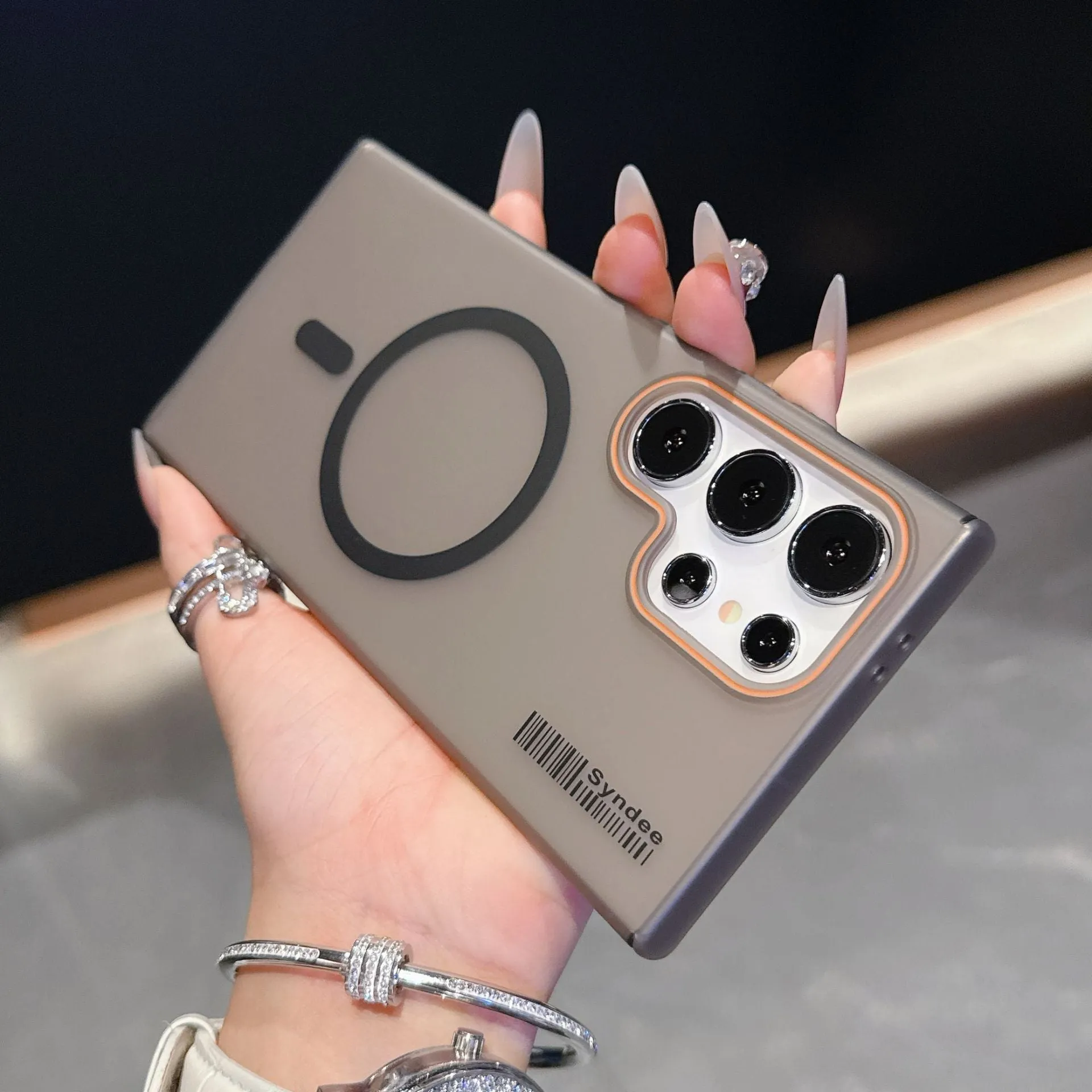 Magnetic phone case for Samsung, ultra-thin frosted soft yarn finish, available in multiple colours, shockproof protection