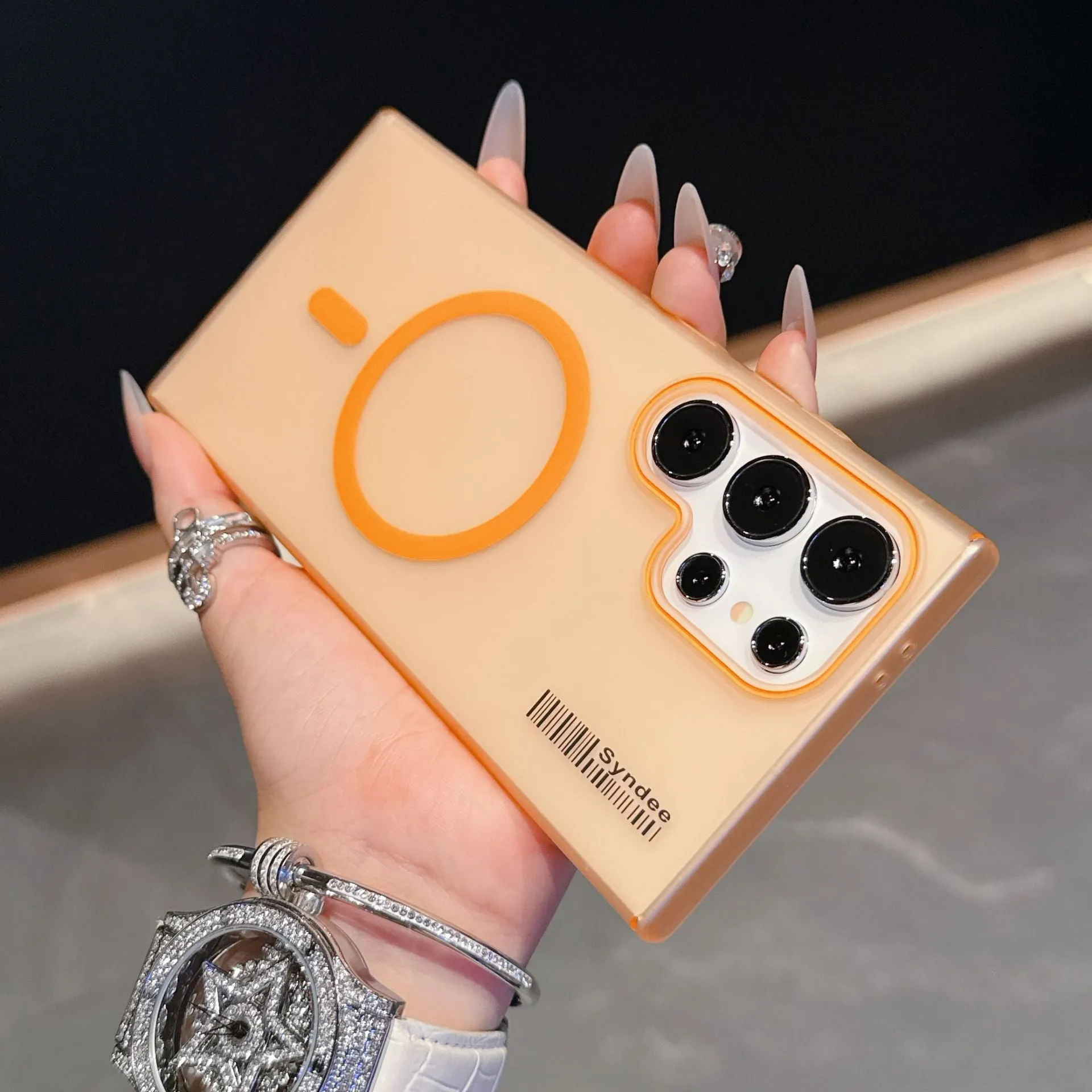 Magnetic phone case for Samsung, ultra-thin frosted soft yarn finish, available in multiple colours, shockproof protection