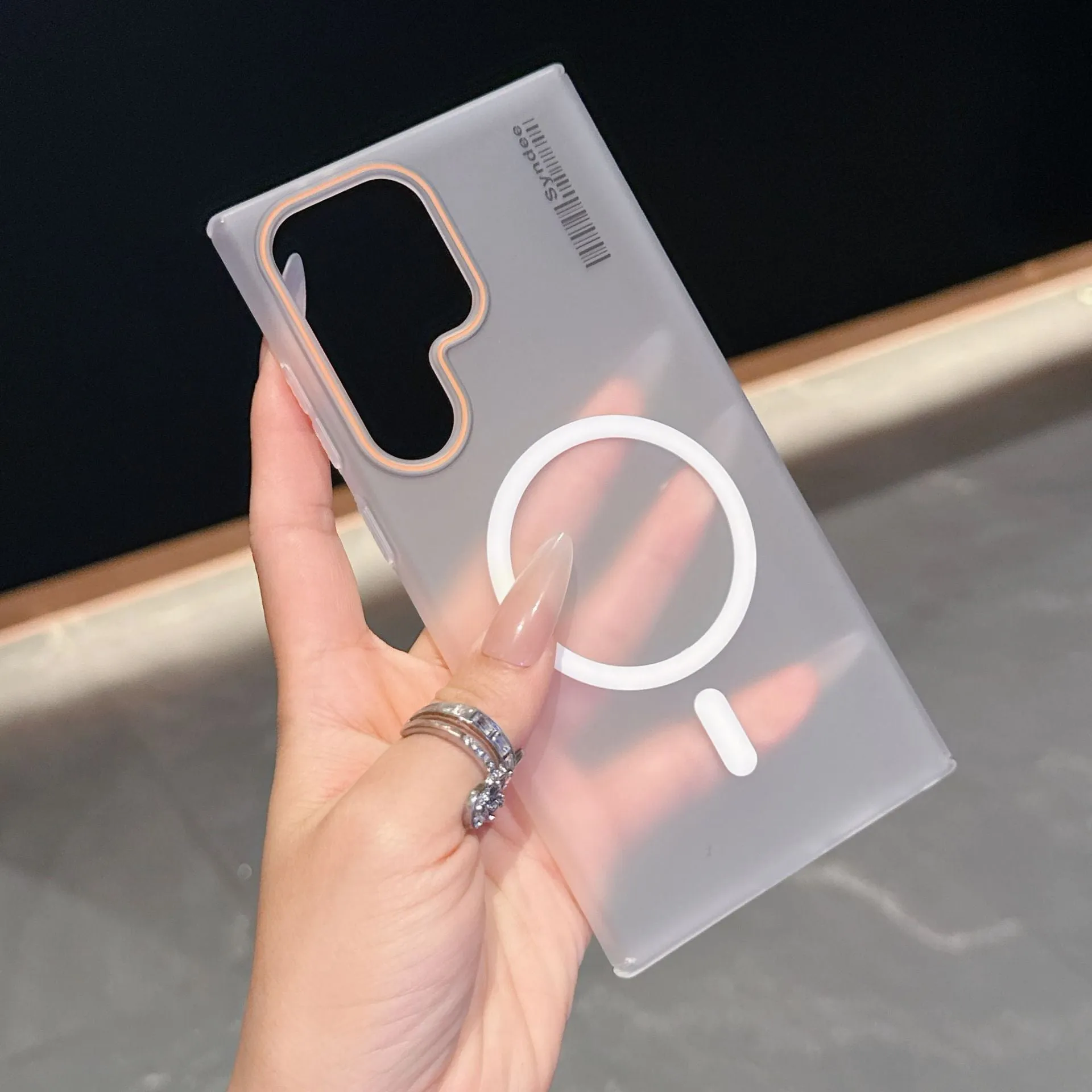 Magnetic phone case for Samsung, ultra-thin frosted soft yarn finish, available in multiple colours, shockproof protection