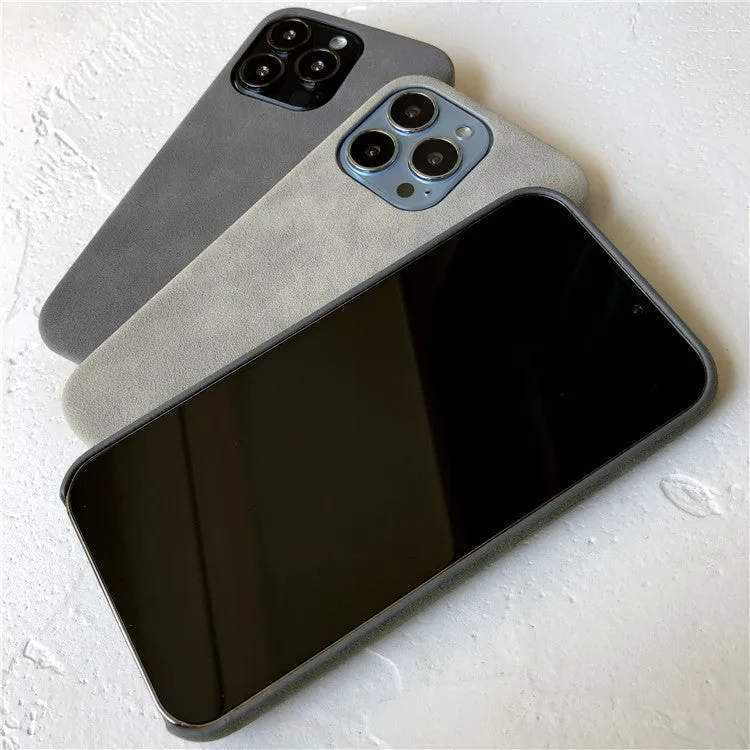 Flip over faux leather phone case anti-slip anti-drop for Apple iPhone models in dark gray