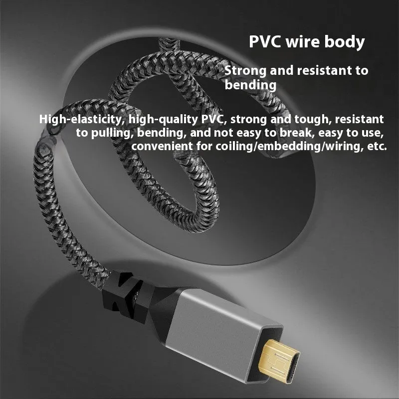 Black 4K HDMI cable with gold-plated connectors for computer to TV video transmission
