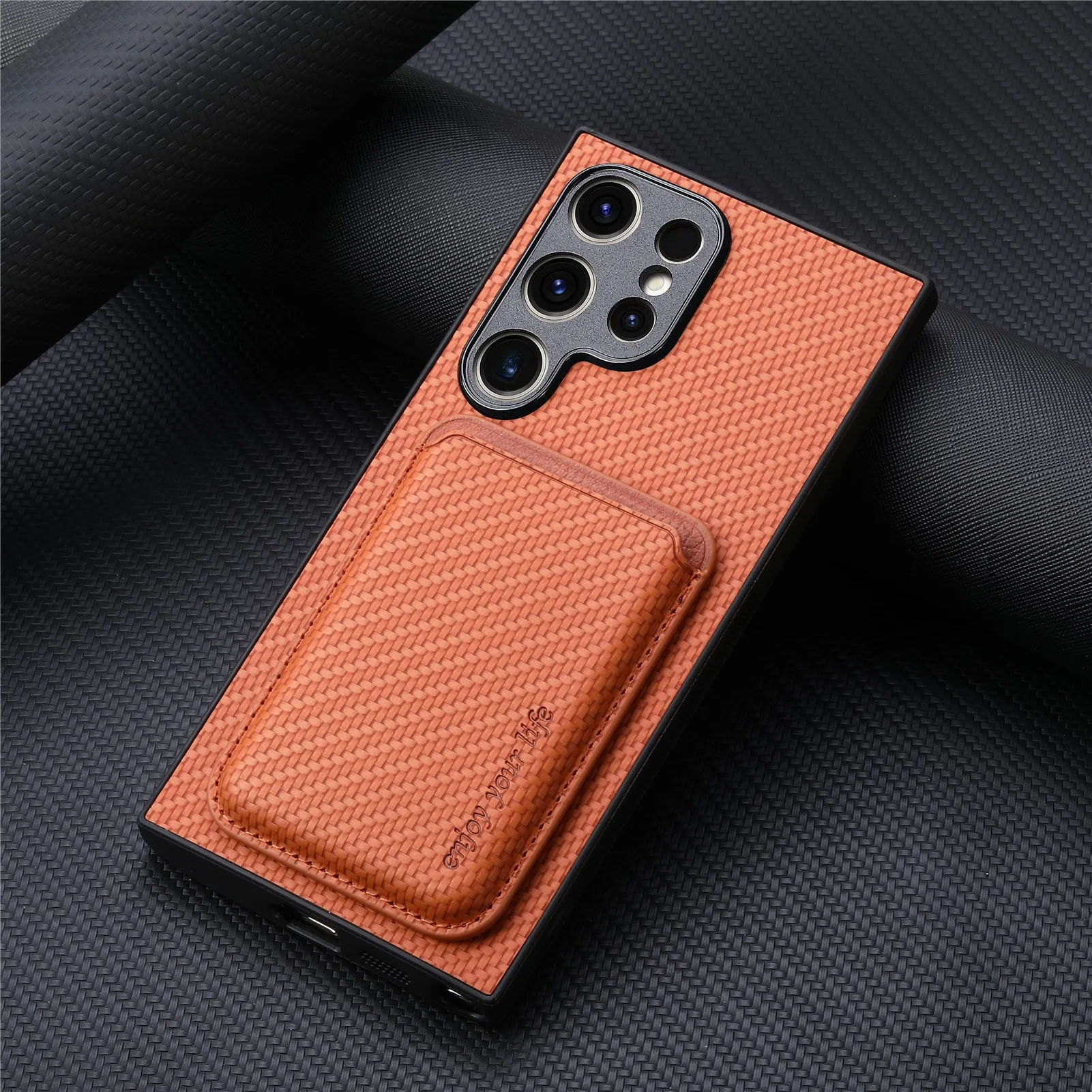 Two-in-one Magsafe card holder leather phone case for Samsung in black and other colours