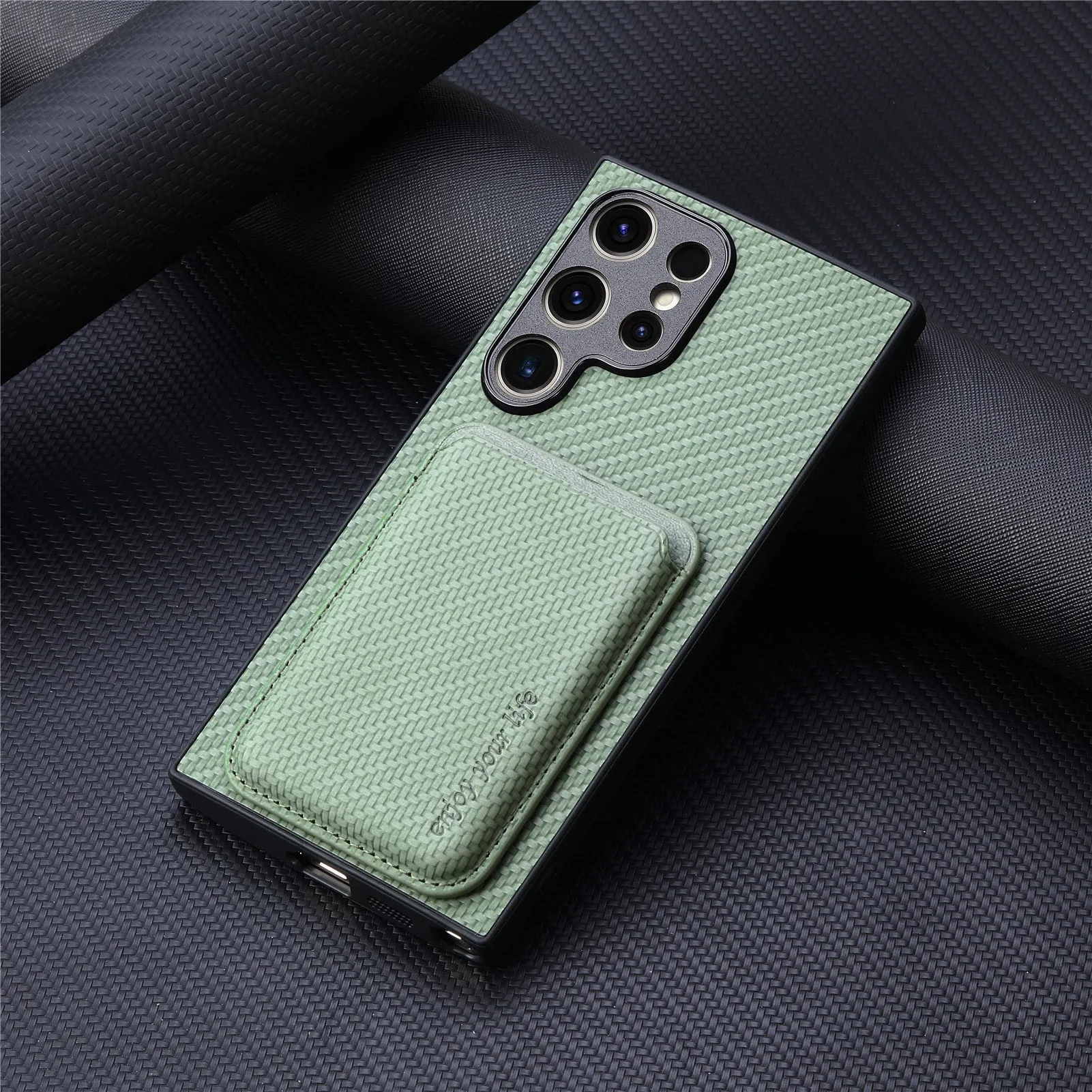 Two-in-one Magsafe card holder leather phone case for Samsung in black and other colours