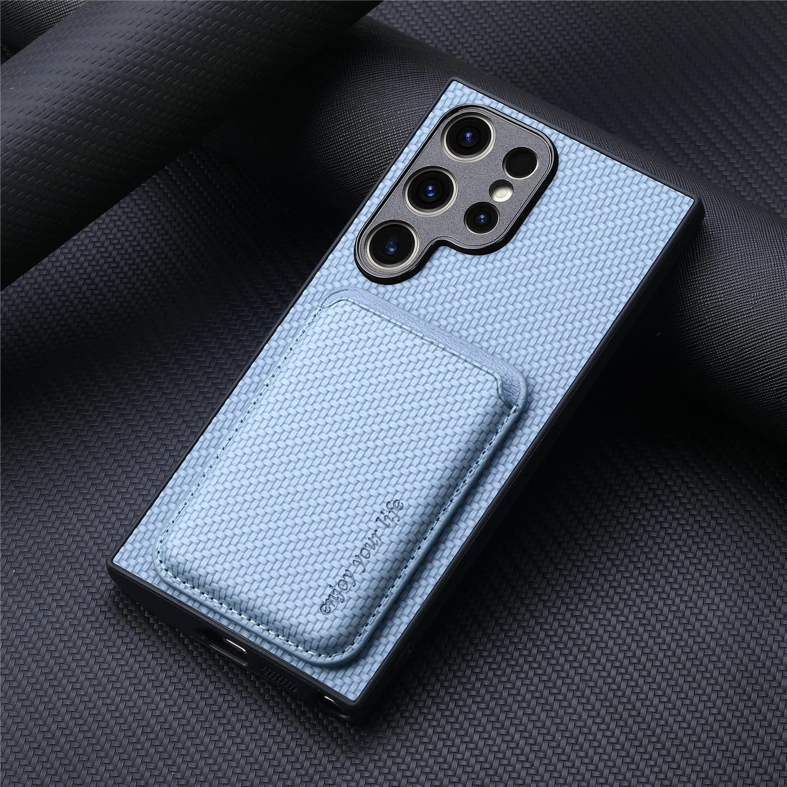 Two-in-one Magsafe card holder leather phone case for Samsung in black and other colours