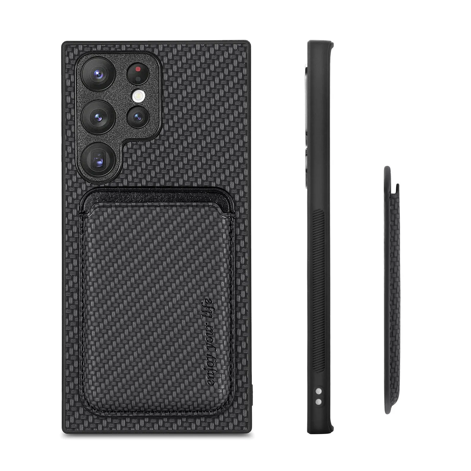 Two-in-one Magsafe card holder leather phone case for Samsung in black and other colours