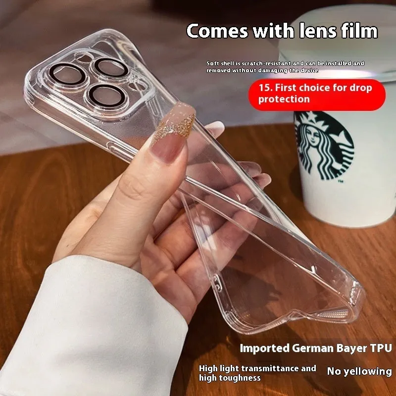 Ultra-thin transparent phone case for iPhone 15 Pro Max with drop-proof protection